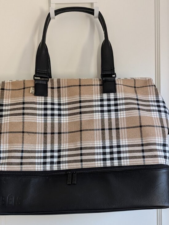 RARE BÉIS The Weekender Bag in Plaid - Limited Edition! Used Once - Like New - Picture 1 of 7